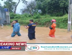 Pihak Kepolisian Polsek Jonggol dan Instansi Cek Terkait TKP Bencana Alam Banjir